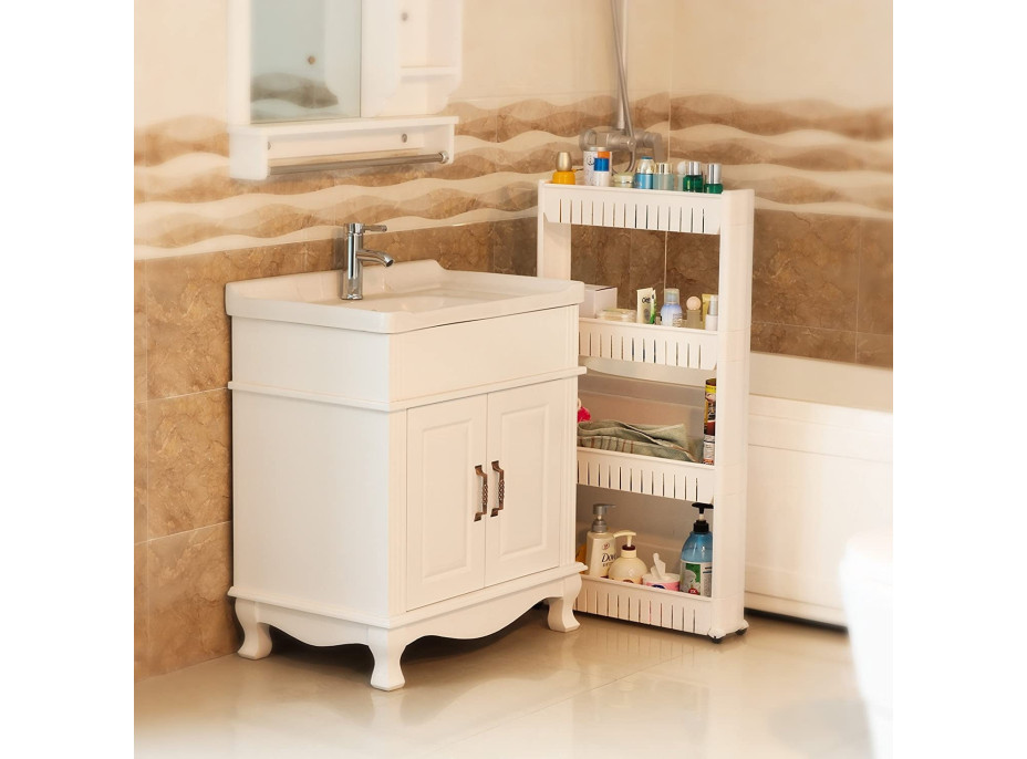 Biely regál na kolieskach OSMERA