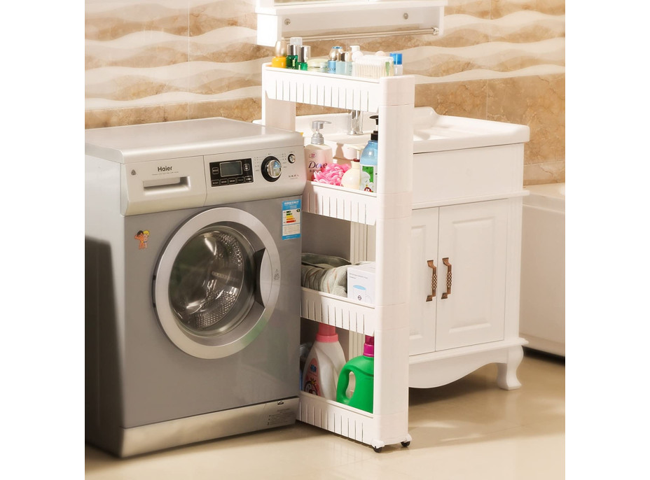 Biely regál na kolieskach OSMERA