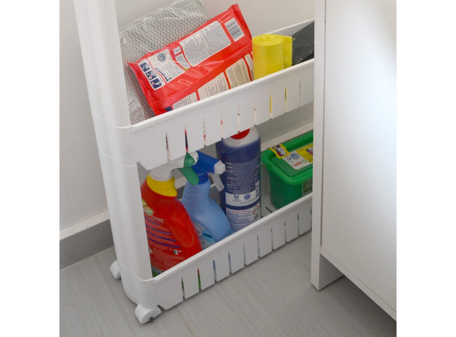 Biely regál na kolieskach OSMERA