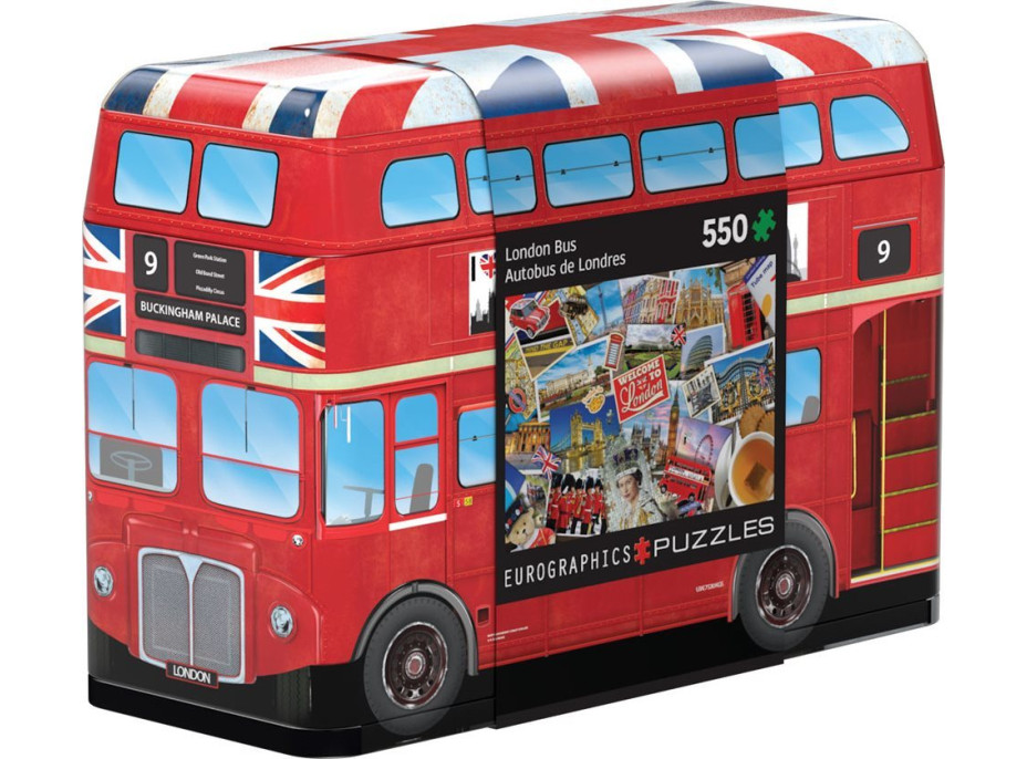 EUROGRAPHICS Puzzle v plechovej krabičke Londýnsky autobus 550 dielikov