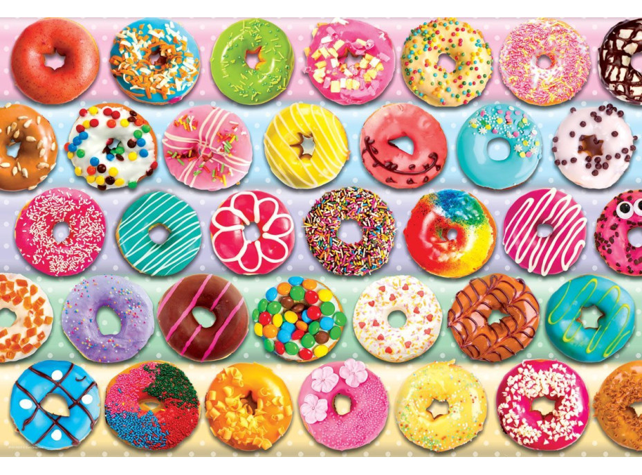 EUROGRAPHICS Puzzle vo desiatovom boxe Donuty 100 dielikov