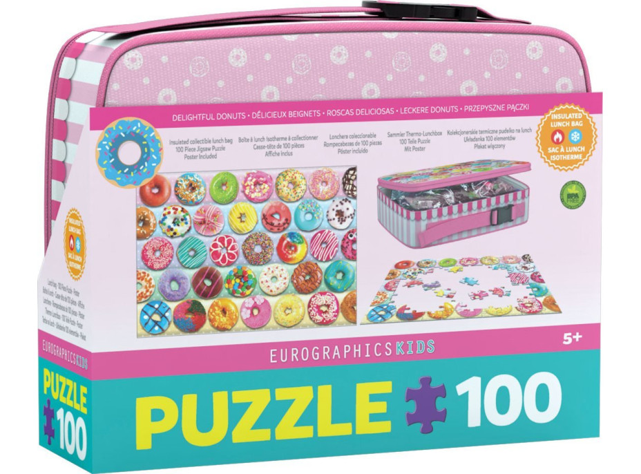 EUROGRAPHICS Puzzle vo desiatovom boxe Donuty 100 dielikov