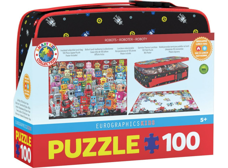 EUROGRAPHICS Puzzle vo desiatovom boxe Roboti 100 dielikov