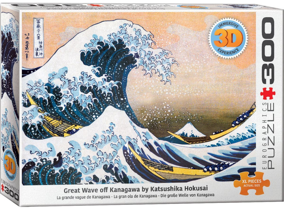 EUROGRAPHICS Puzzle Veľká vlna Kanagawa 3D efekt XL 300 dielikov