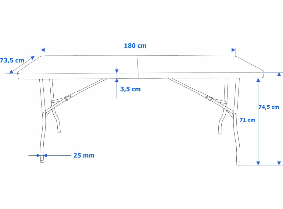 Cateringový set Woodland - stôl 183 cm + 2 lavice