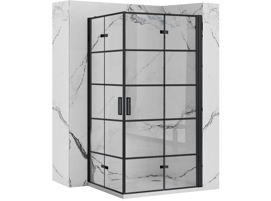 Sprchovací kút Rea MOLIER DOUBLE 100x110 cm s mriežkou - čierny