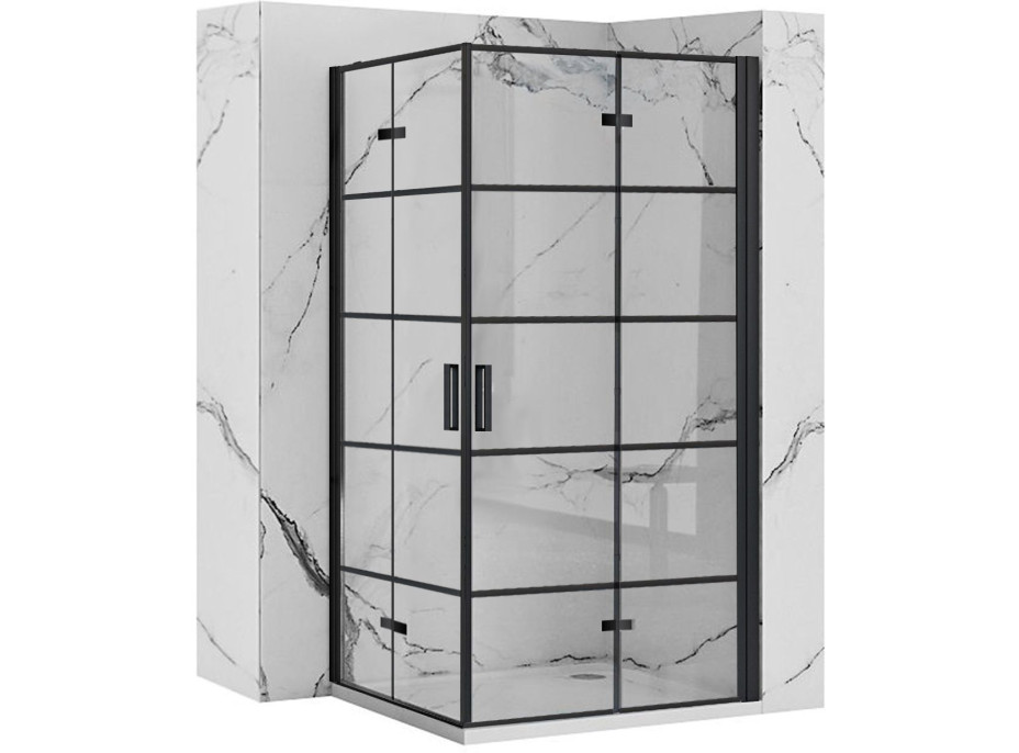 Sprchovací kút Rea MOLIER DOUBLE 80x110 cm s mriežkou - čierny