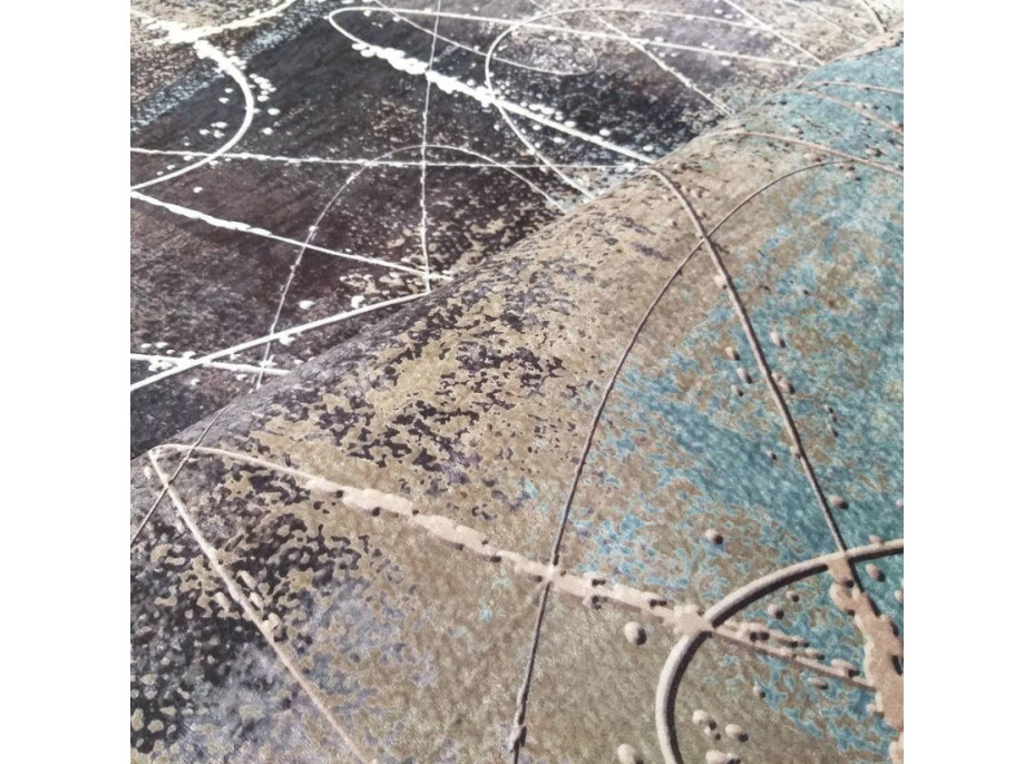 Kusový koberec HONOR Burst - šedý/modrý