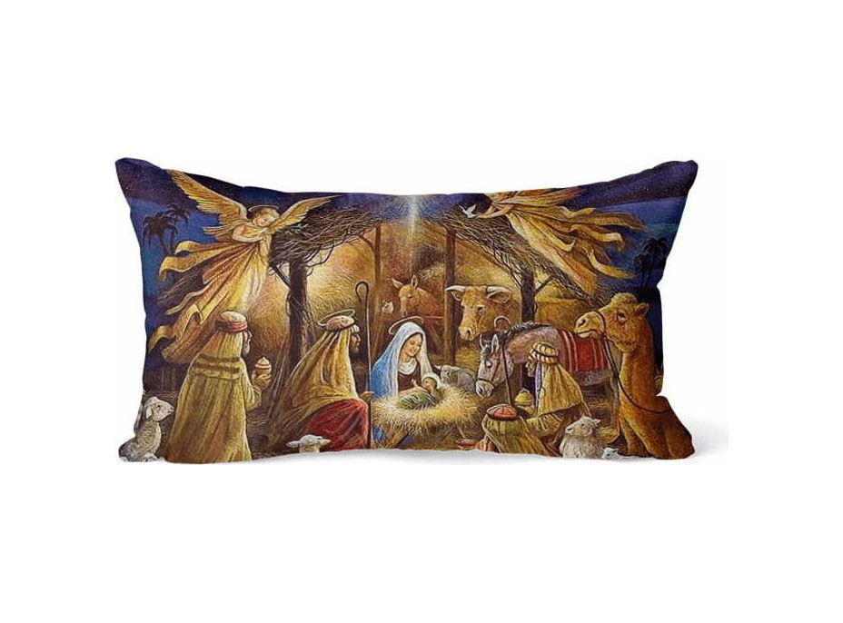 Vianočná LED obliečka na vankúš 50x30 cm - Betlehem