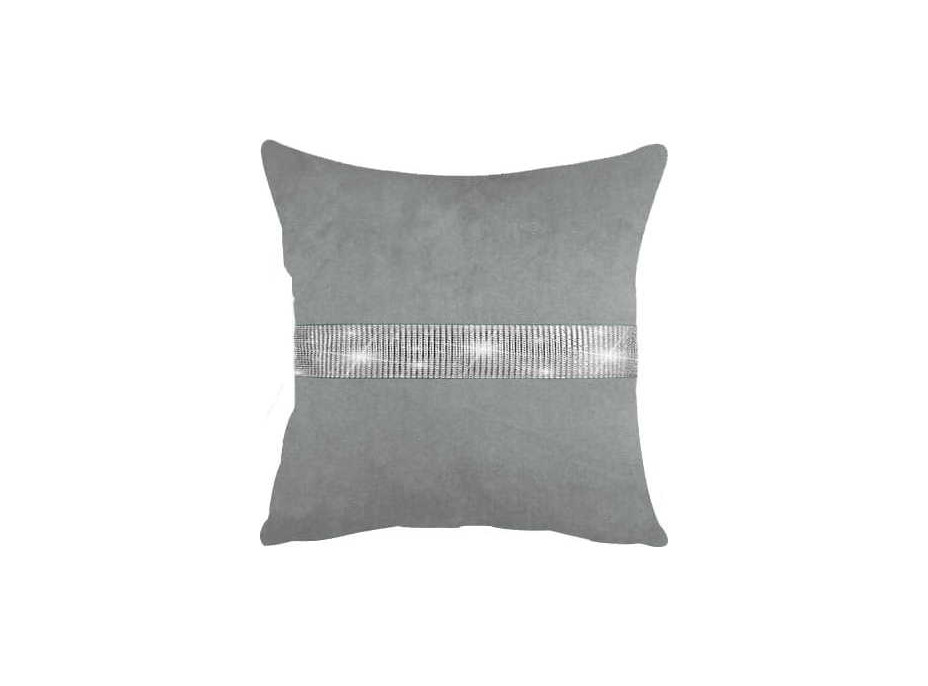 Vankúš CLARE VELVET so zirkónmi 45x45 cm - šedý