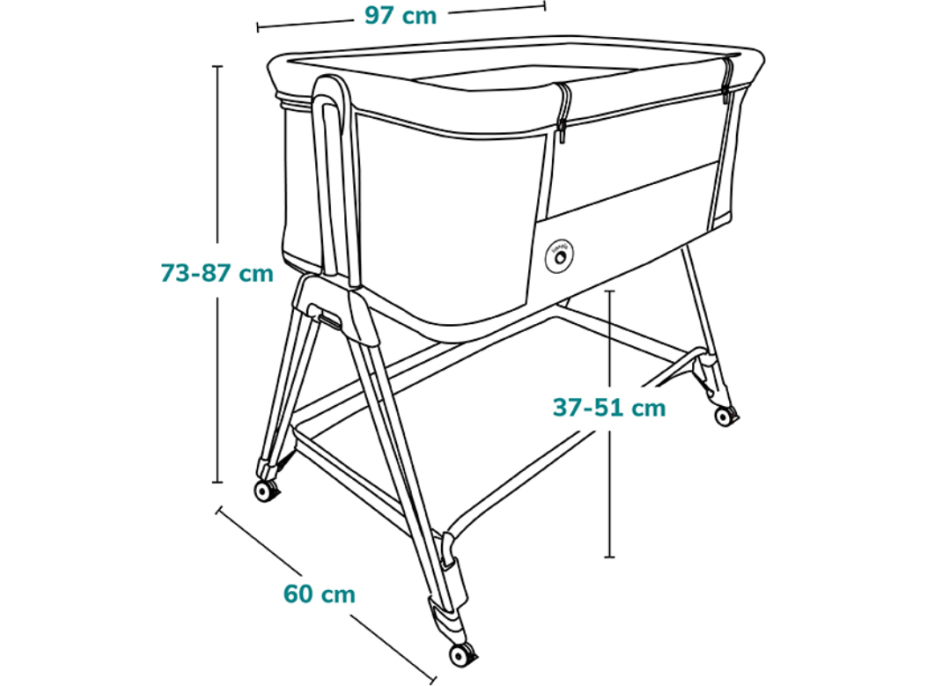 LIONELO Postieľka Luna 2v1 Grey Concrete