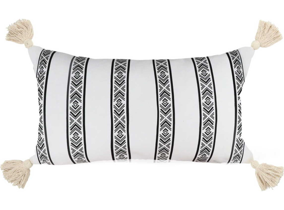 Vankúš BOHO STYLE Stripes 50x30 cm - biely/čierny