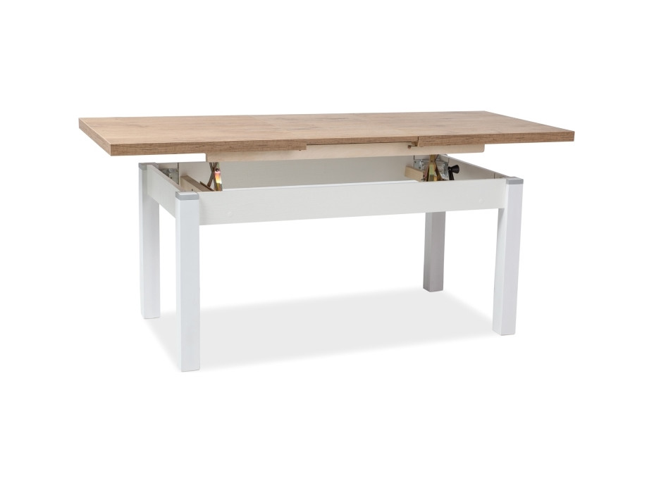 Stôl KLEOPATRA - výškovo nastaviteľný - dub lancelot/biely