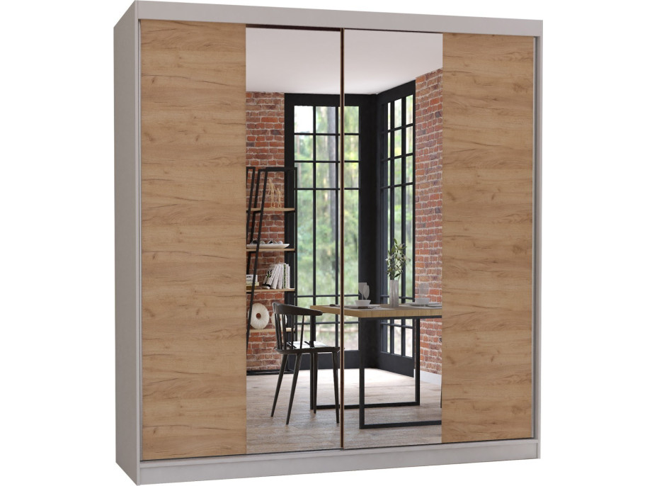 Šatníková skriňa VARIO S 203 so zrkadlom dub craft (viac variant)