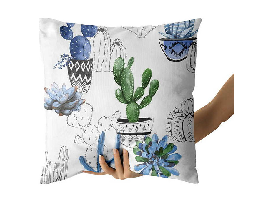 Obliečka na vankúš 50x60 cm - Modrý kaktus
