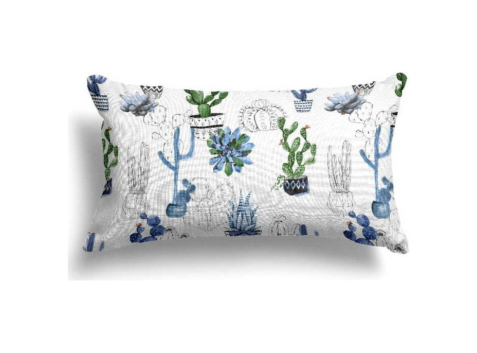 Obliečka na vankúš 50x30 cm - Modrý kaktus