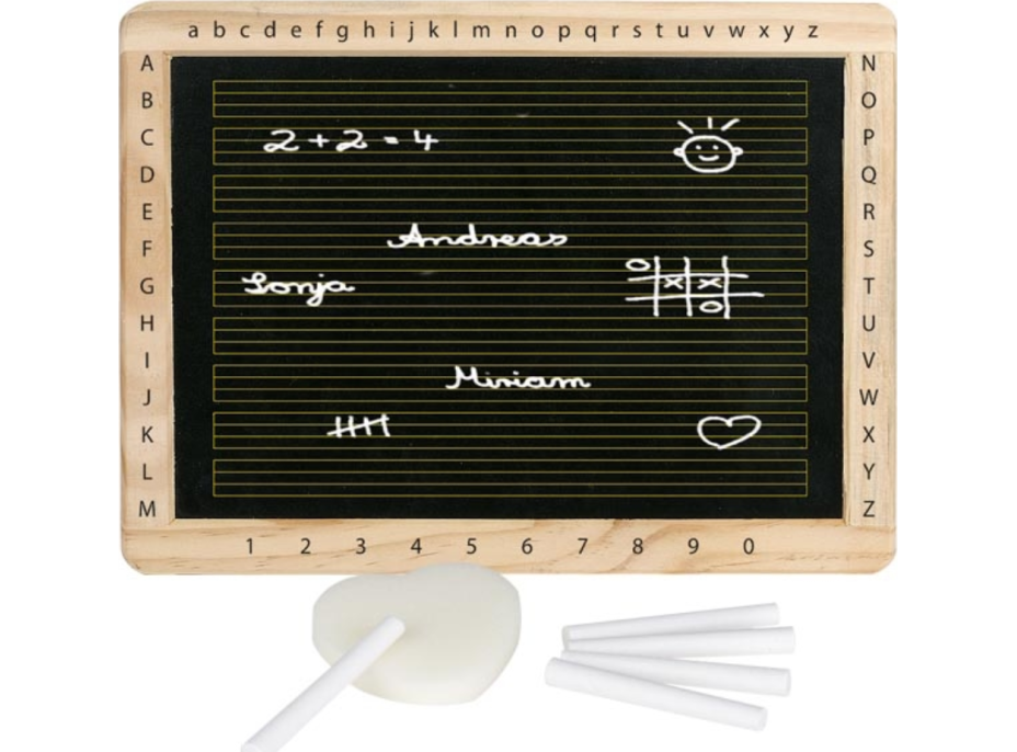 GOKI Tabuľa s dreveným rámom, písmenkami a číslami