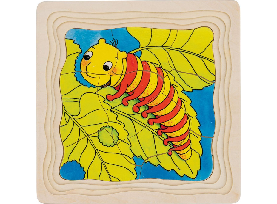 GOKI Vývojové drevené puzzle Motýľ