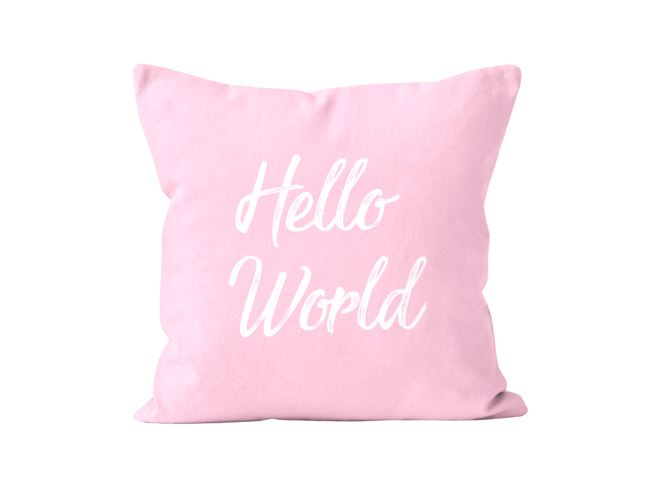 Obliečka na vankúš HELLO WORLD 45x45 cm - ružová