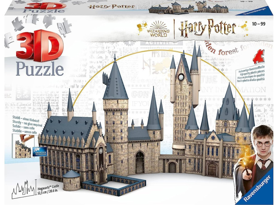 RAVENSBURGER 3D puzzle Harry Potter: Rokfortský hrad, Veľká sieň a Astronomická veža 1245 dielikov