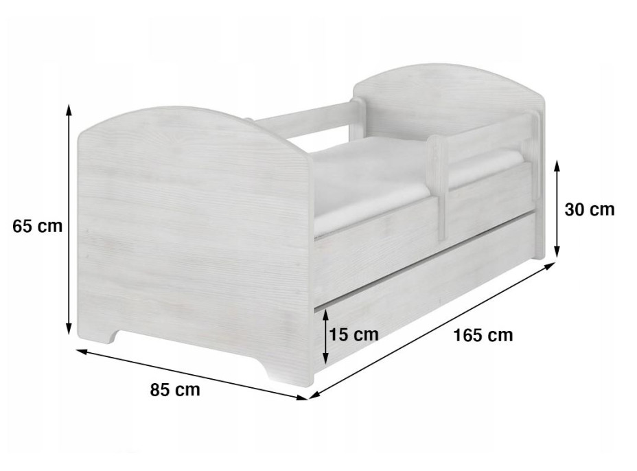 Detská posteľ OSKAR - 160x80 cm - Rainbow High Friends - biela