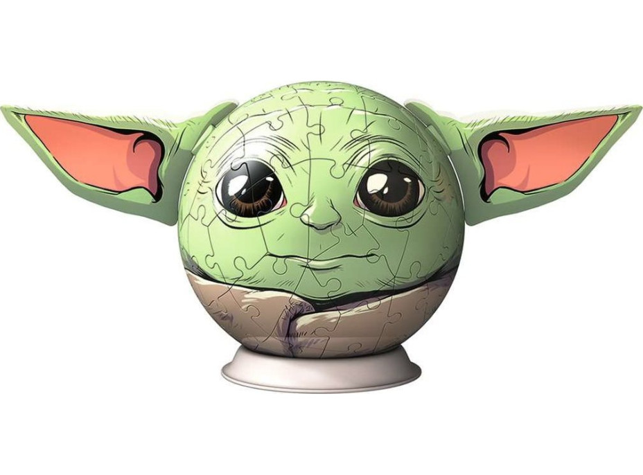 RAVENSBURGER Puzzleball Star Wars: The Mandalorian Grogu s ušami 77 dielikov