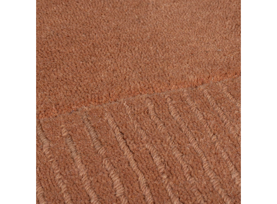 Kusový ručne tkaný koberec Tuscany Textured Wool Border Orange