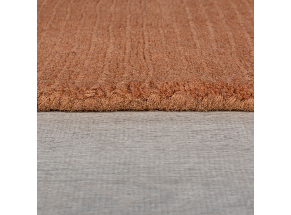 Kusový ručne tkaný koberec Tuscany Textured Wool Border Orange