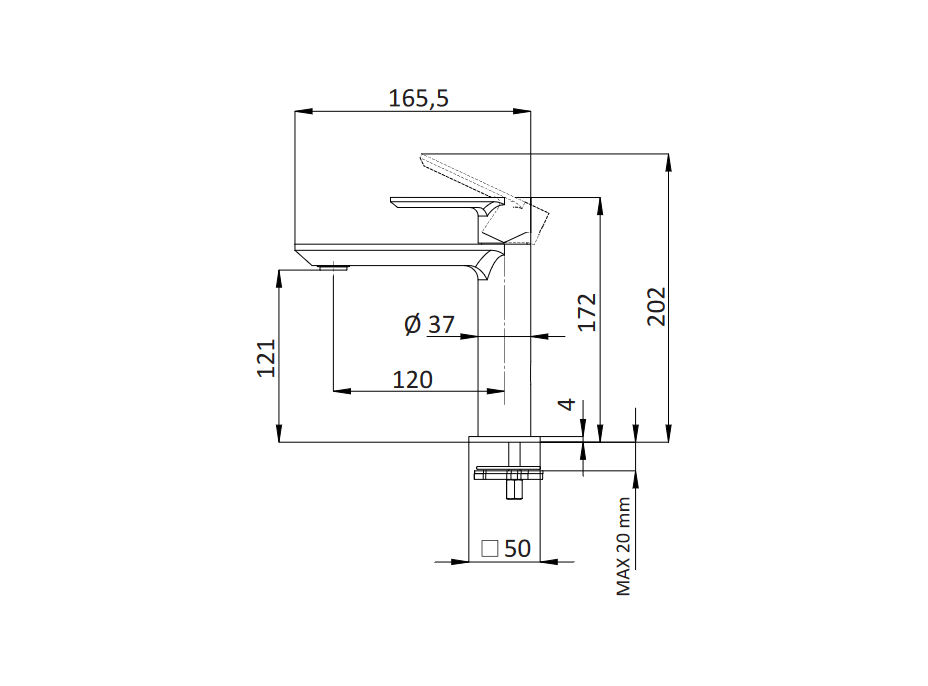 Umývadlová batéria AVENUE 380AV37 - biela matná