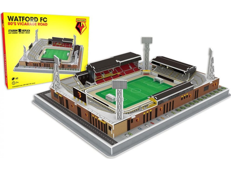 ŠTÁDIUM 3D REPLICA 3D puzzle Štadión Vicarage Road Watford 59 dielikov