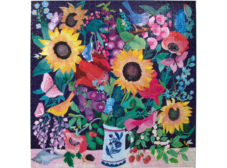 EEBOO Štvorcové puzzle Letná kytica 1000 dielikov