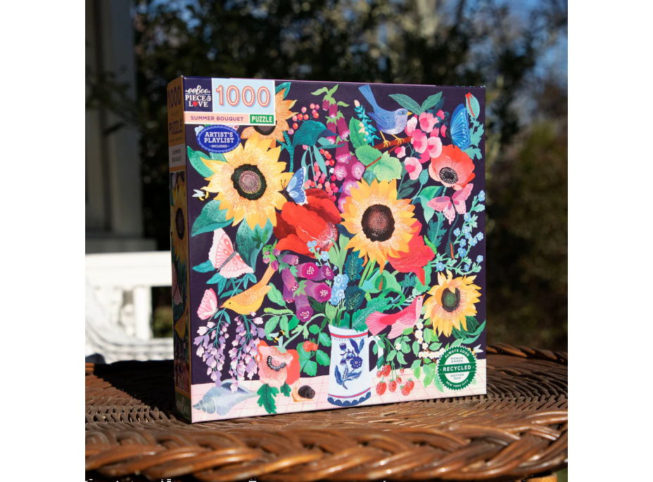 EEBOO Štvorcové puzzle Letná kytica 1000 dielikov
