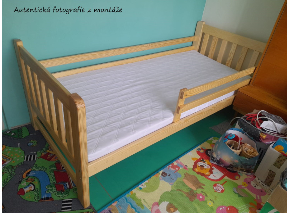 Detská posteľ z masívu borovice JERRY - 200x90 cm - prírodná borovica