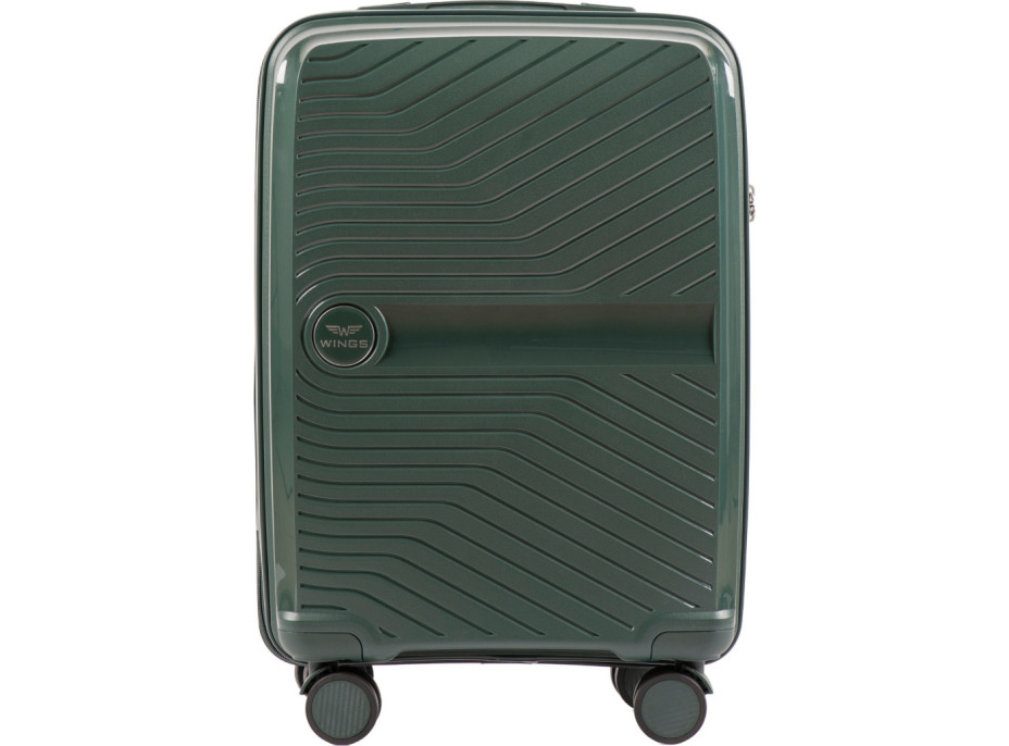 Moderný cestovný kufor DIMPLE - vel. S - tmavo zelený - TSA zámok