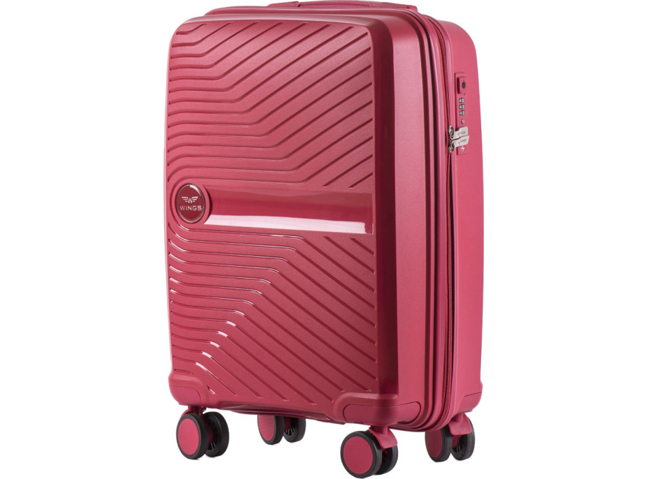 Moderný cestovný kufor DIMPLE - vel. S - tmavo ružový - TSA zámok