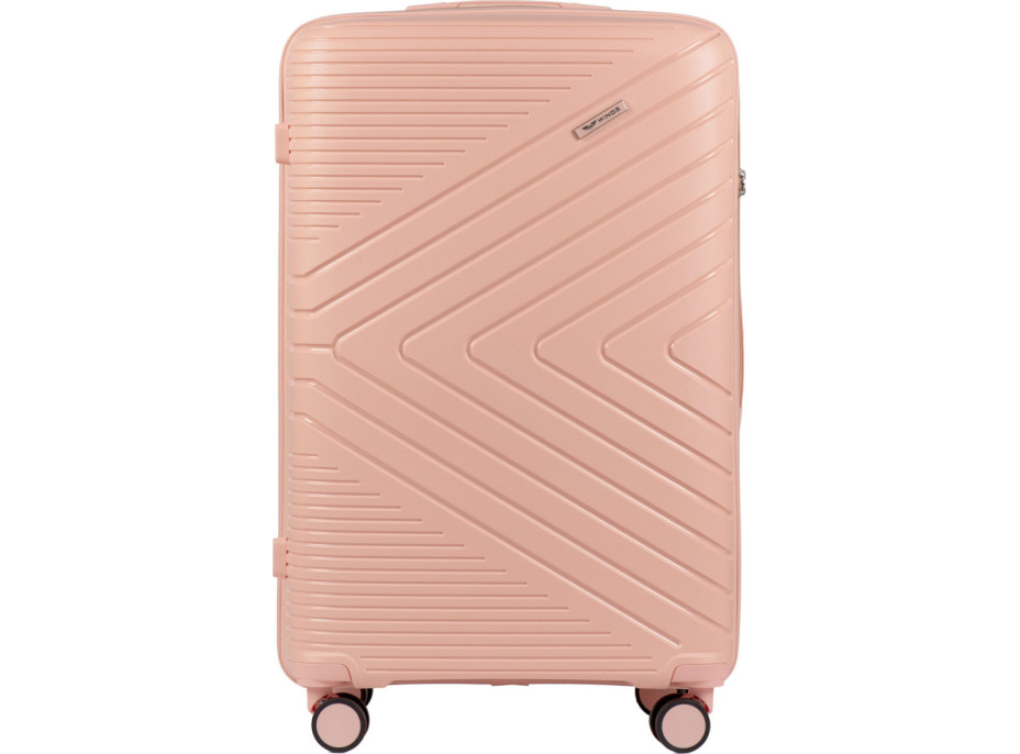 Moderný cestovný kufor WAY - vel. L - koralovo ružový - TSA zámok