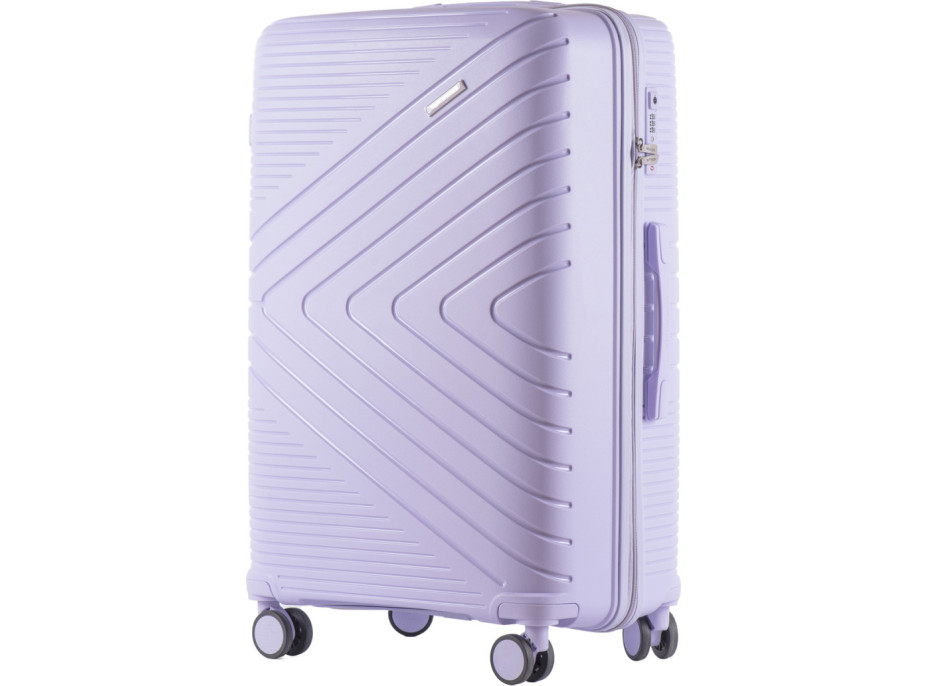 Moderný cestovný kufor WAY - vel. L - svetlo fialový - TSA zámok