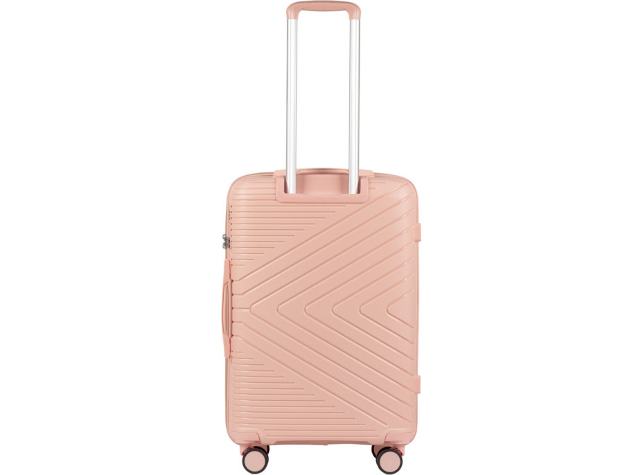 Moderný cestovný kufor WAY - vel. M - koralovo ružový - TSA zámok