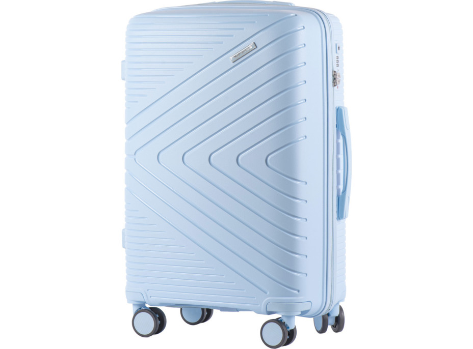Moderný cestovný kufor WAY - vel. M - nebesky modrý - TSA zámok