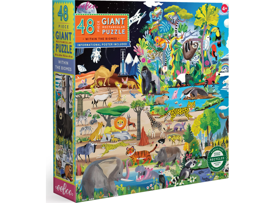 EEBOO Podlahové puzzle V prírode 48 dielikov