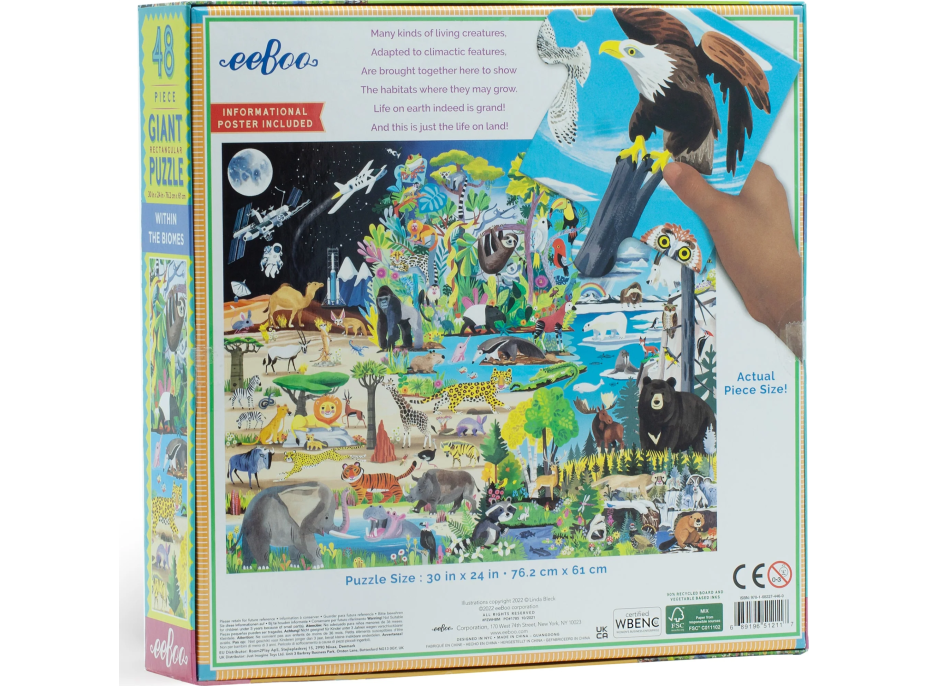 EEBOO Podlahové puzzle V prírode 48 dielikov