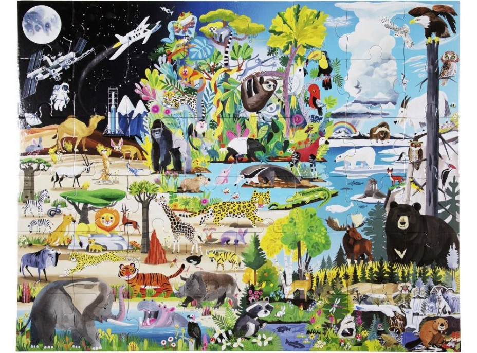 EEBOO Podlahové puzzle V prírode 48 dielikov