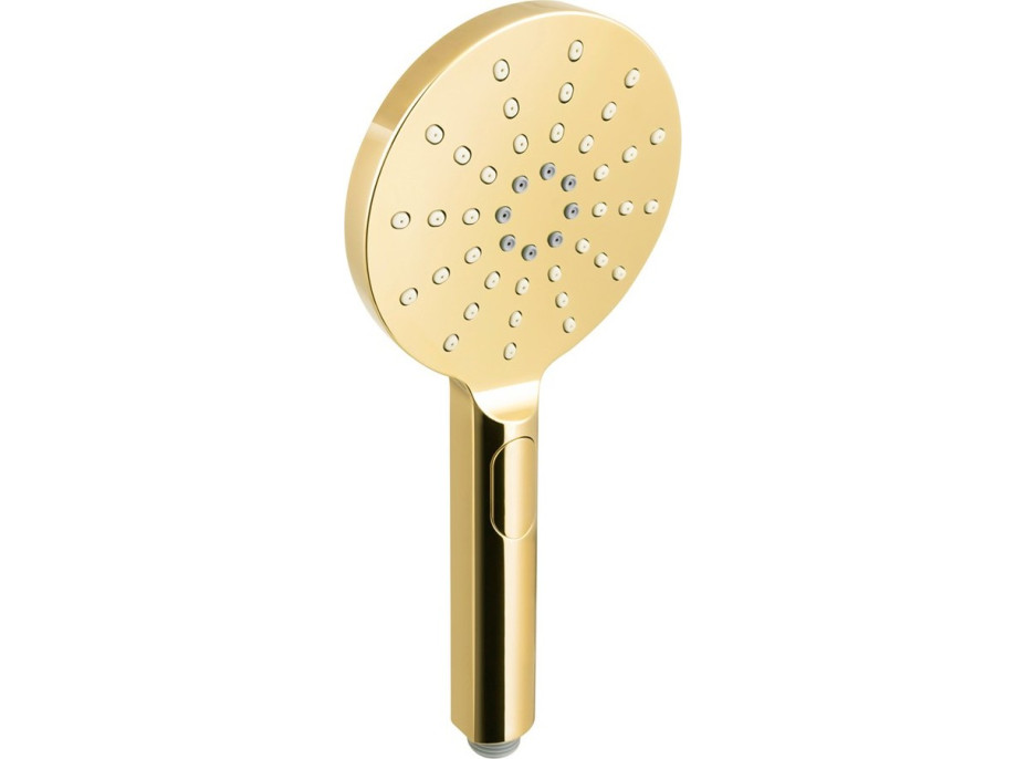 Ručná sprchová hlavica Ø 12 cm - 3 funkcie - zlatá lesklá