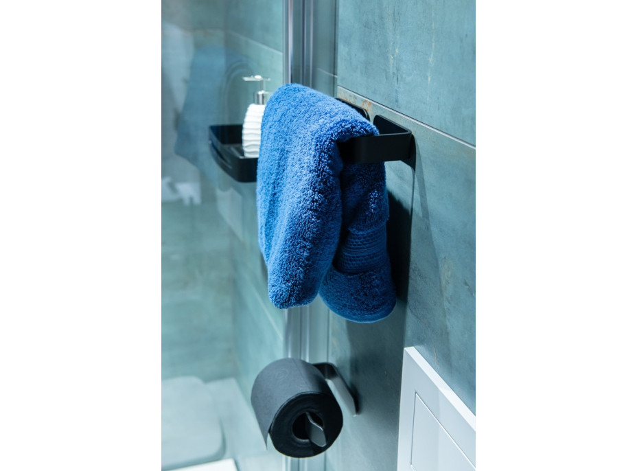 Držiak toaletného papiera na nalepenie 3M 16x8x3 cm - čierna farba