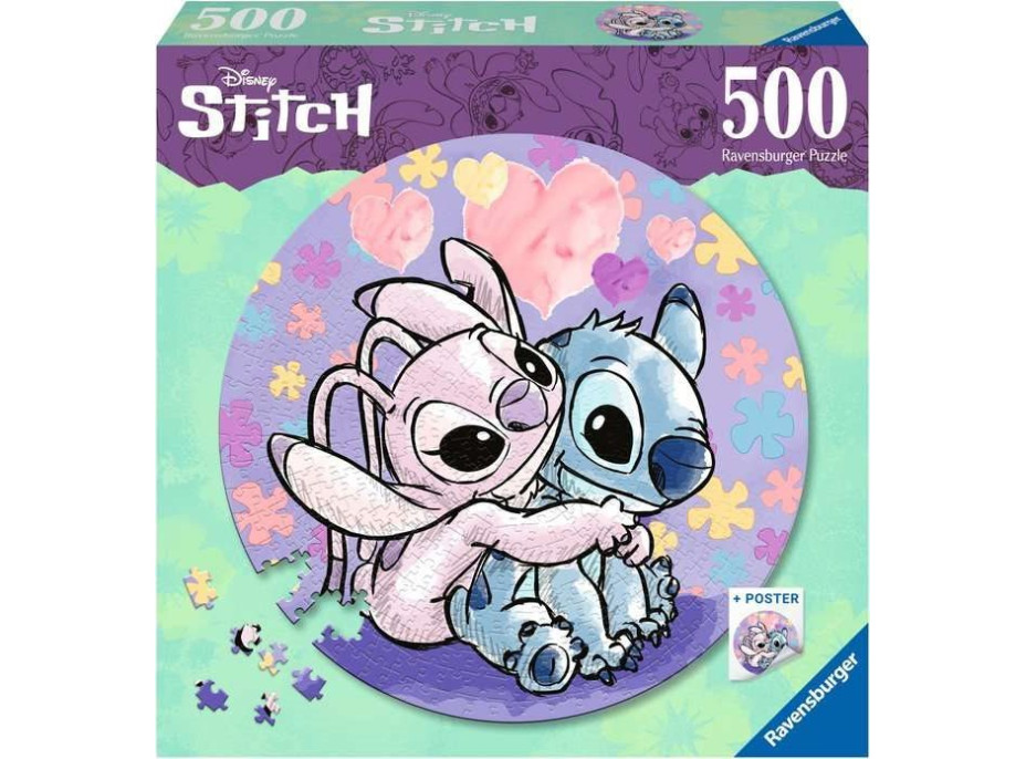 RAVENSBURGER Guľaté puzzle Stitch 500 dielikov