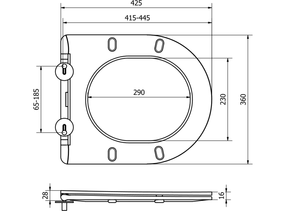 Duroplast WC sedátko MEXEN SlimUp - softclose - biele, 39030100