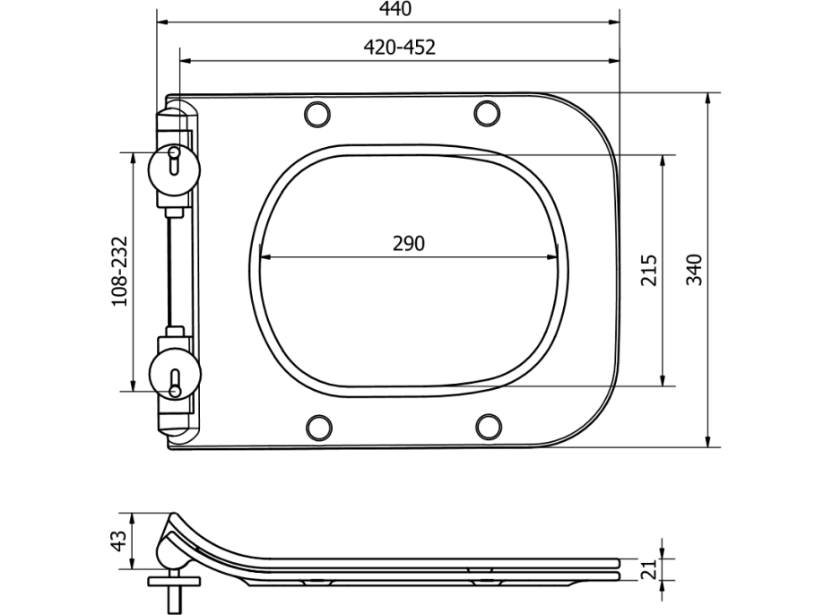 Duroplast WC sedátko MEXEN STELLA/MARGO - Slim - softclose - biele, 39080100