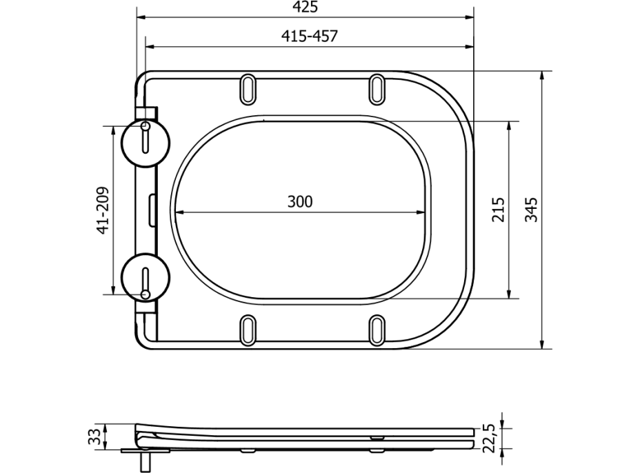 Duroplast WC sedátko MEXEN TEO - SlimUP - softclose - biele, 39060100