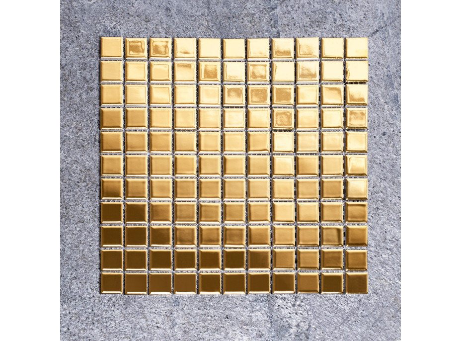 Keramická mozaika CUBE 30x30 cm - zlatá lesklá