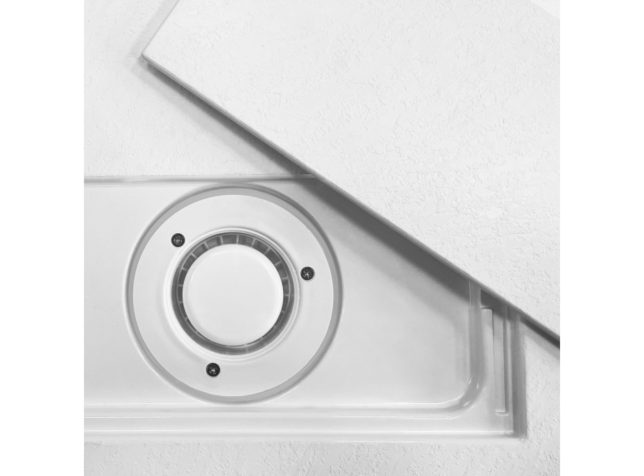 Sifón do sprchovej vaničky REA LOW PROFILE WP-02 - 90 mm - biely
